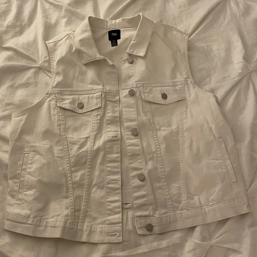 White Jean Vest